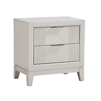 Florence Antique White Reeded 2-Drawer Nightstand