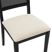 Black Woven Rattan Greer Dining Chairs, Set of 2