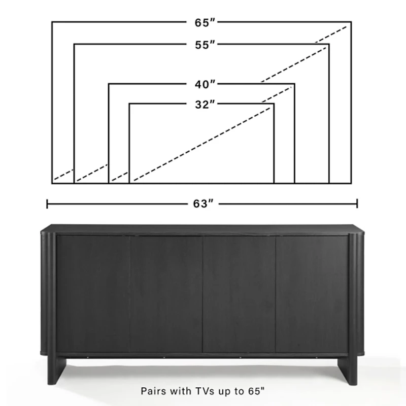 Black Wesley Media Console