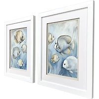 Fish Swim Framed Art Prints, Set of 2