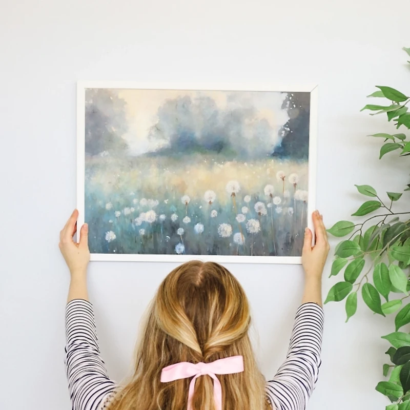 Dandelion Landscape Framed Art Print