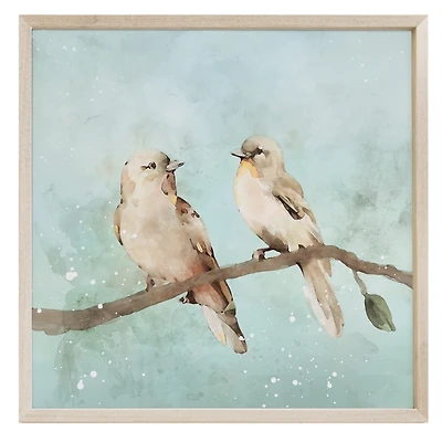 Two Birds on Blue Framed Art Print
