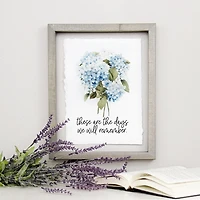 Remember Hydrangea Framed Wall Plaque