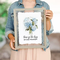 Remember Hydrangea Framed Wall Plaque