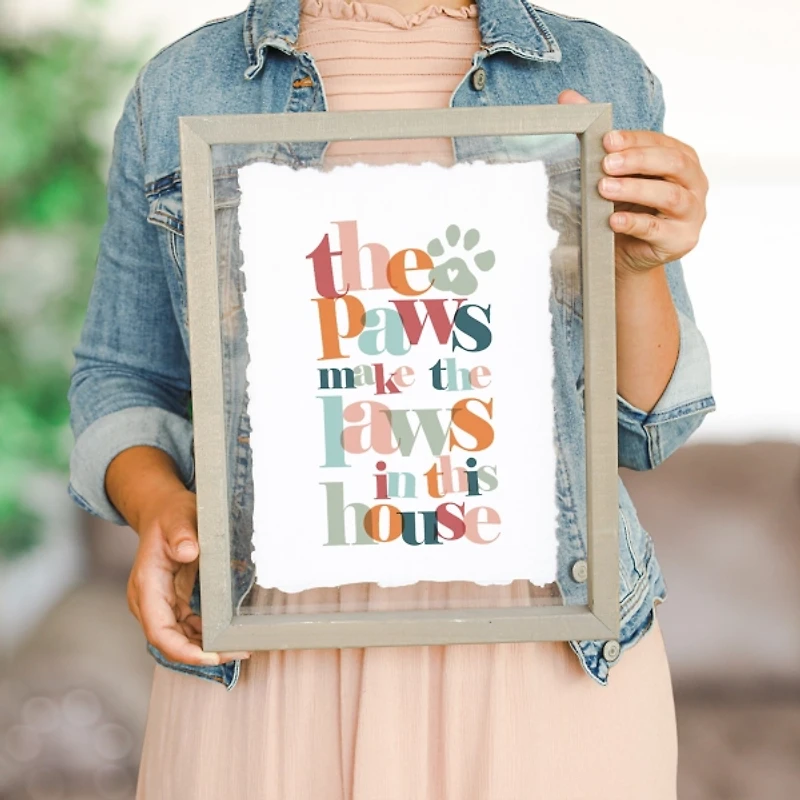 Paws Make the Laws Framed Wall Plaque