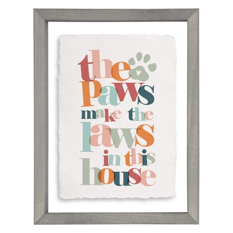 Paws Make the Laws Framed Wall Plaque