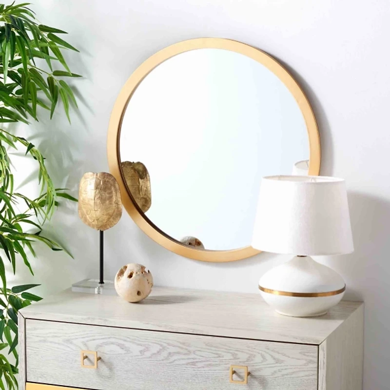 Round Gold Sissel Contemporary Wall Mirror