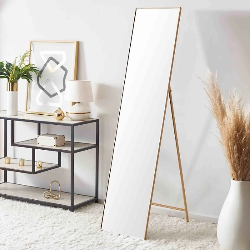 Gold Iron Alya Modern Floor Mirror