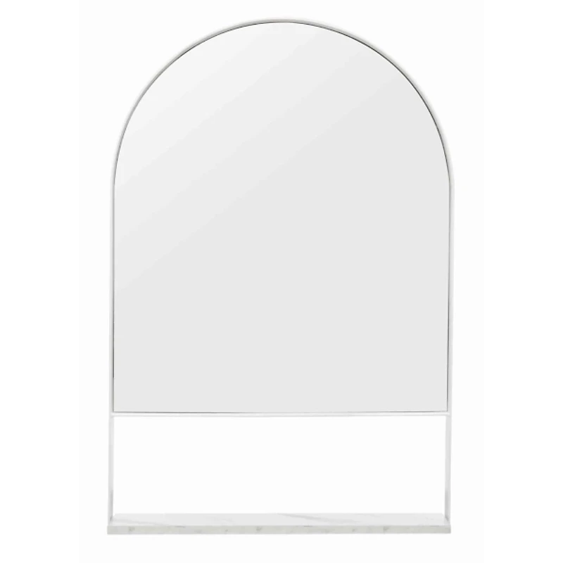 White Arch Shelf Contemporary Wall Mirror