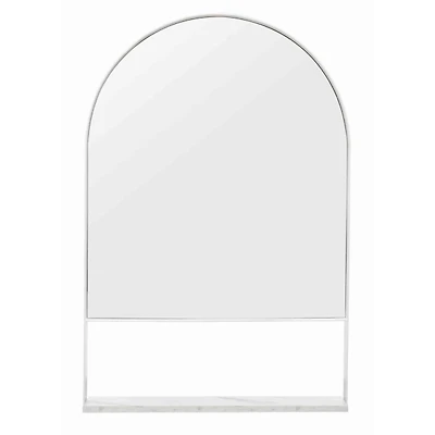 White Arch Shelf Contemporary Wall Mirror
