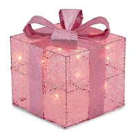 Pre-Lit Pink Christmas Gift Box