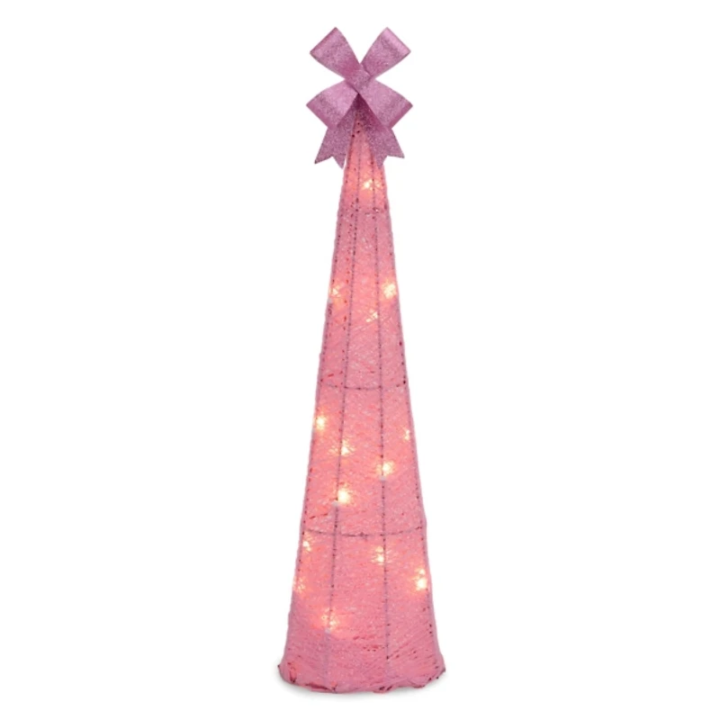 Pre-Lit Pink Christmas Tree, 25 in.