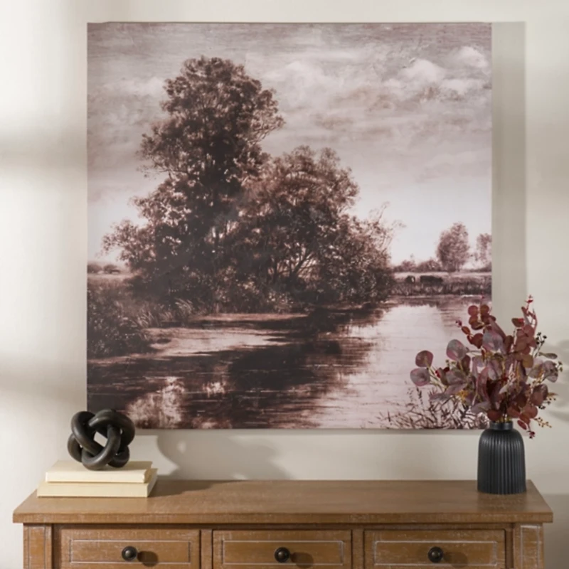 By the Stream Canvas Art Print