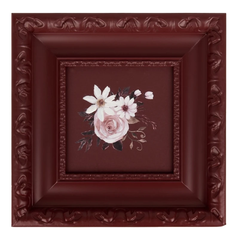 Mini Florals Cranberry Frame Art Print
