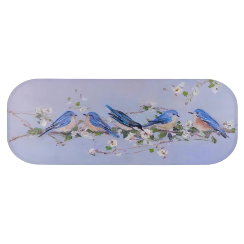 Blue Birds on a Branch Canvas Art Print