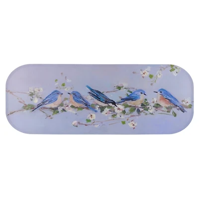 Blue Birds on a Branch Canvas Art Print