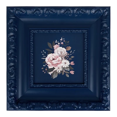 Mini Florals Navy Frame Art Print