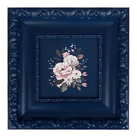 Mini Florals Navy Frame Art Print