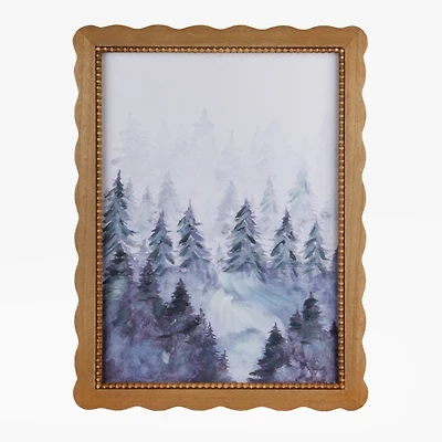 Foggy Forest Scalloped Framed Art Print