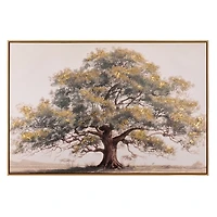 Golden Oak Tree Framed Canvas Art Print