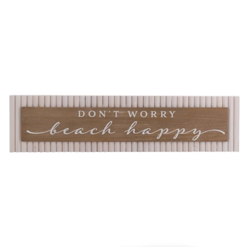 Don't Worry Beach Happy Reed Wall Plaque