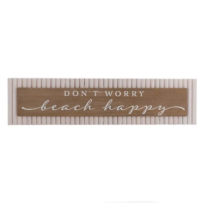 Don't Worry Beach Happy Reed Wall Plaque
