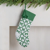 Green Bows Knit Stocking