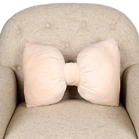Cream Velvet Bow Shaped Pillow