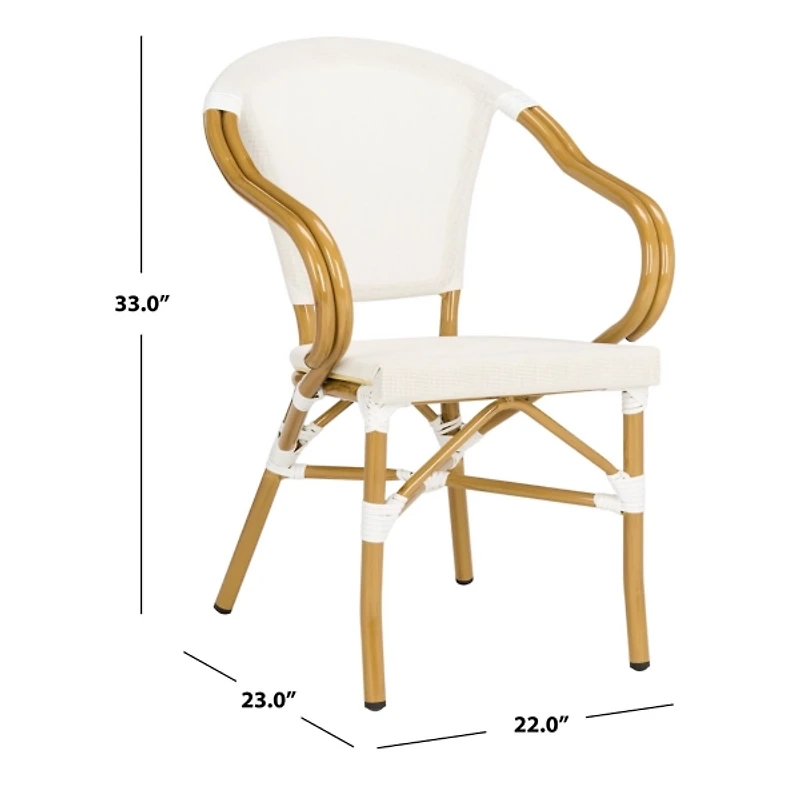 Cream Textilene Outdoor Chairs, Set of 2