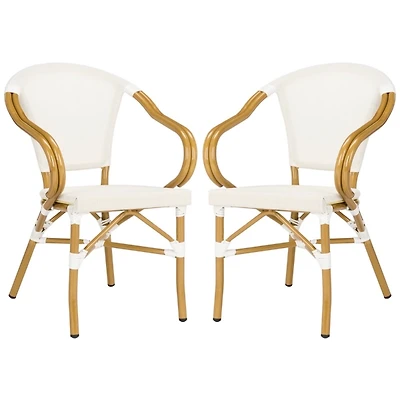 Cream Textilene Outdoor Chairs, Set of 2