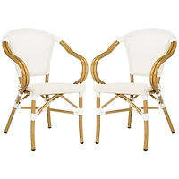 Cream Textilene Outdoor Chairs, Set of 2