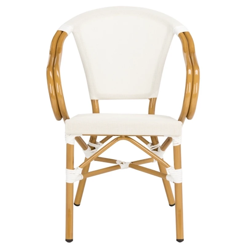 Cream Textilene Outdoor Chairs, Set of 2