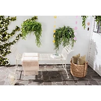 Antique White Iron Mysti Outdoor Bench