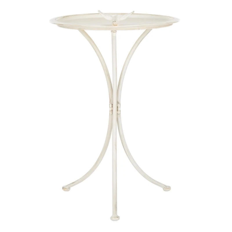 Pearl White Iron Cecile Bird Bath