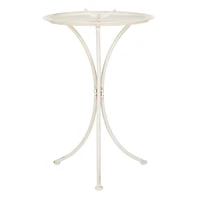 Pearl White Iron Cecile Bird Bath