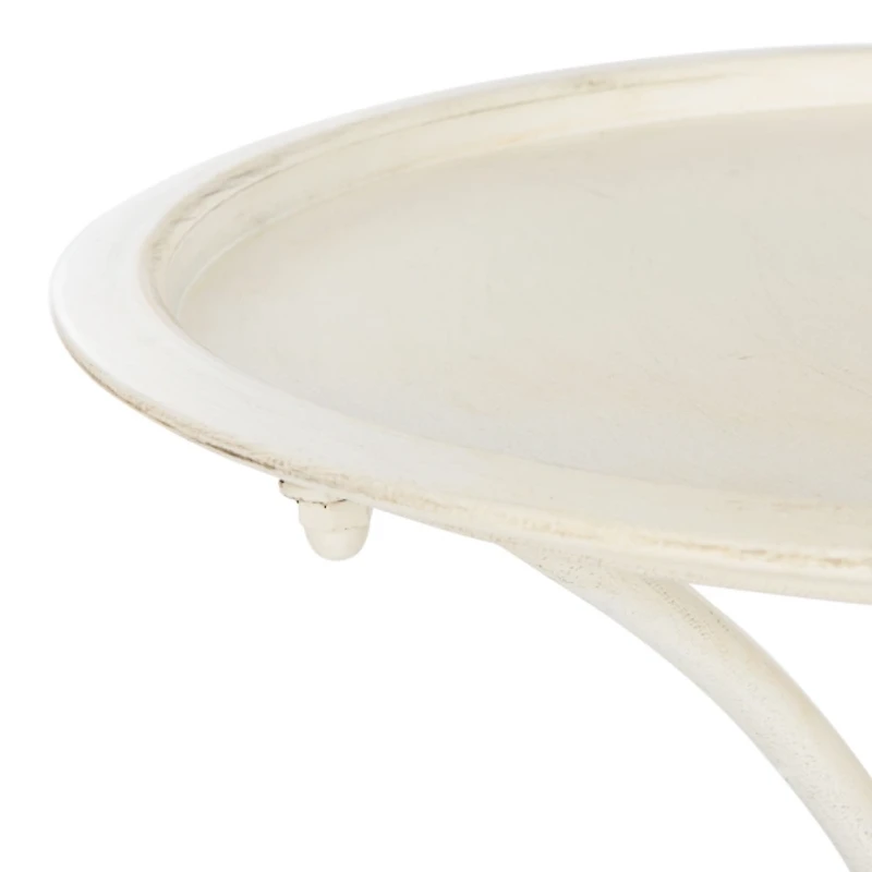 Pearl White Iron Cecile Bird Bath