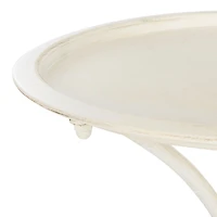 Pearl White Iron Cecile Bird Bath