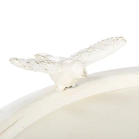 Pearl White Iron Cecile Bird Bath