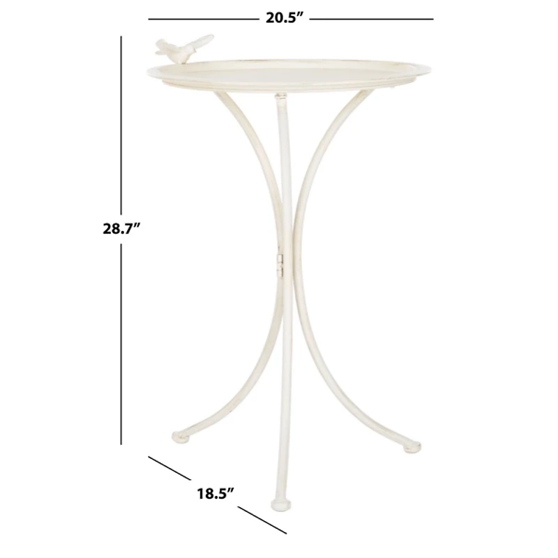 Pearl White Iron Cecile Bird Bath