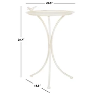 Pearl White Iron Cecile Bird Bath