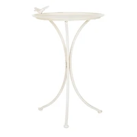 Pearl White Iron Cecile Bird Bath