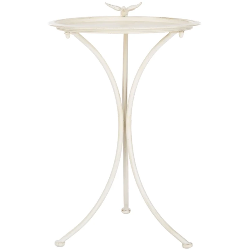 Pearl White Iron Cecile Bird Bath