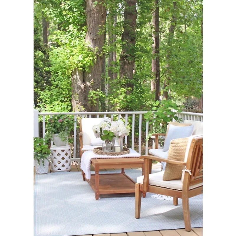 Natural Wood & Beige 4-pc. Outdoor Furniture Set