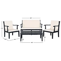 Gray Wood & Beige 4-pc. Outdoor Furniture Set
