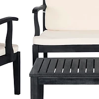 Gray Wood & Beige 4-pc. Outdoor Furniture Set