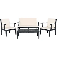 Gray Wood & Beige 4-pc. Outdoor Furniture Set