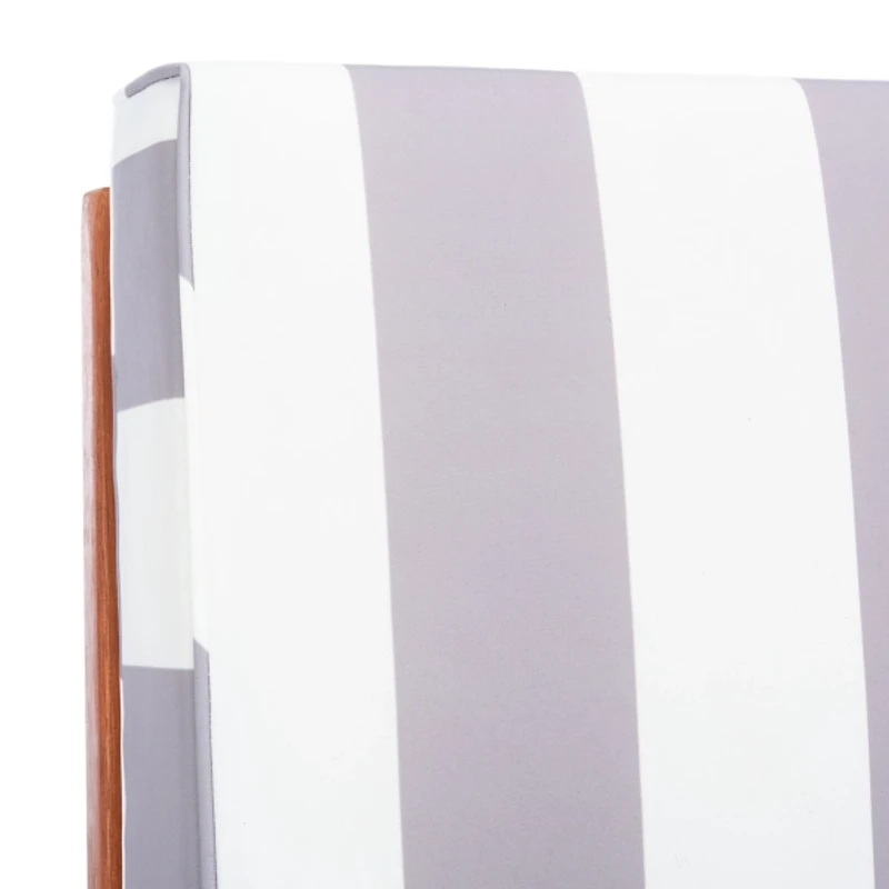 Gray Striped Eucalyptus Wood Sun Lounger