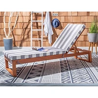 Gray Striped Eucalyptus Wood Sun Lounger