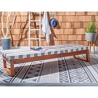 Gray Striped Eucalyptus Wood Sun Lounger