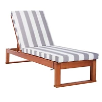Gray Striped Eucalyptus Wood Sun Lounger